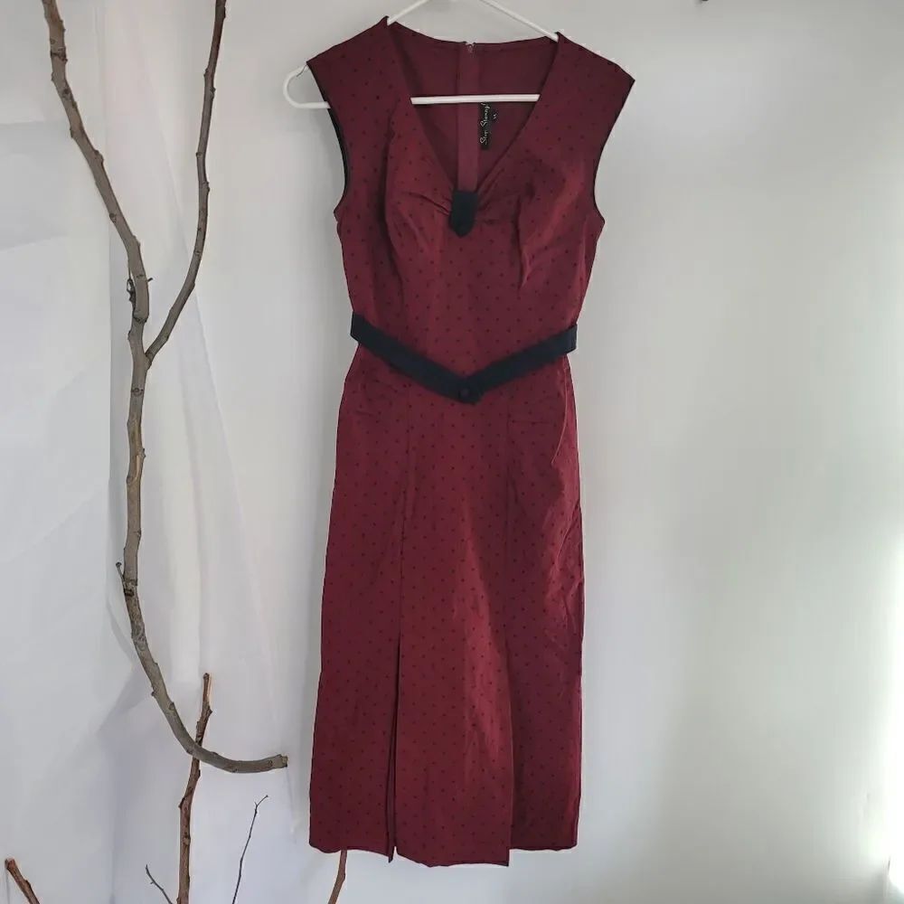 Stop Staring red and black rockabilly dress